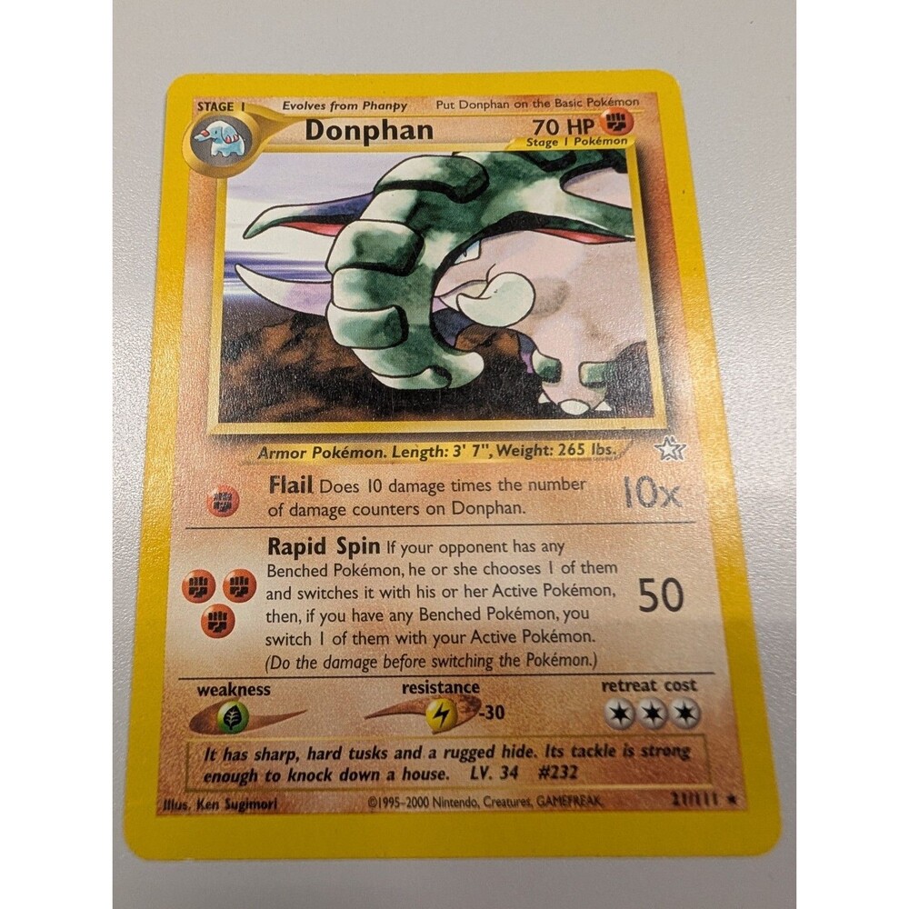 Donphan 21/111 Neo Genesis Regular pokemon card rare Vintage